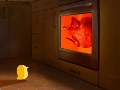 Un poussin qui rend visite  sa grand-mre
